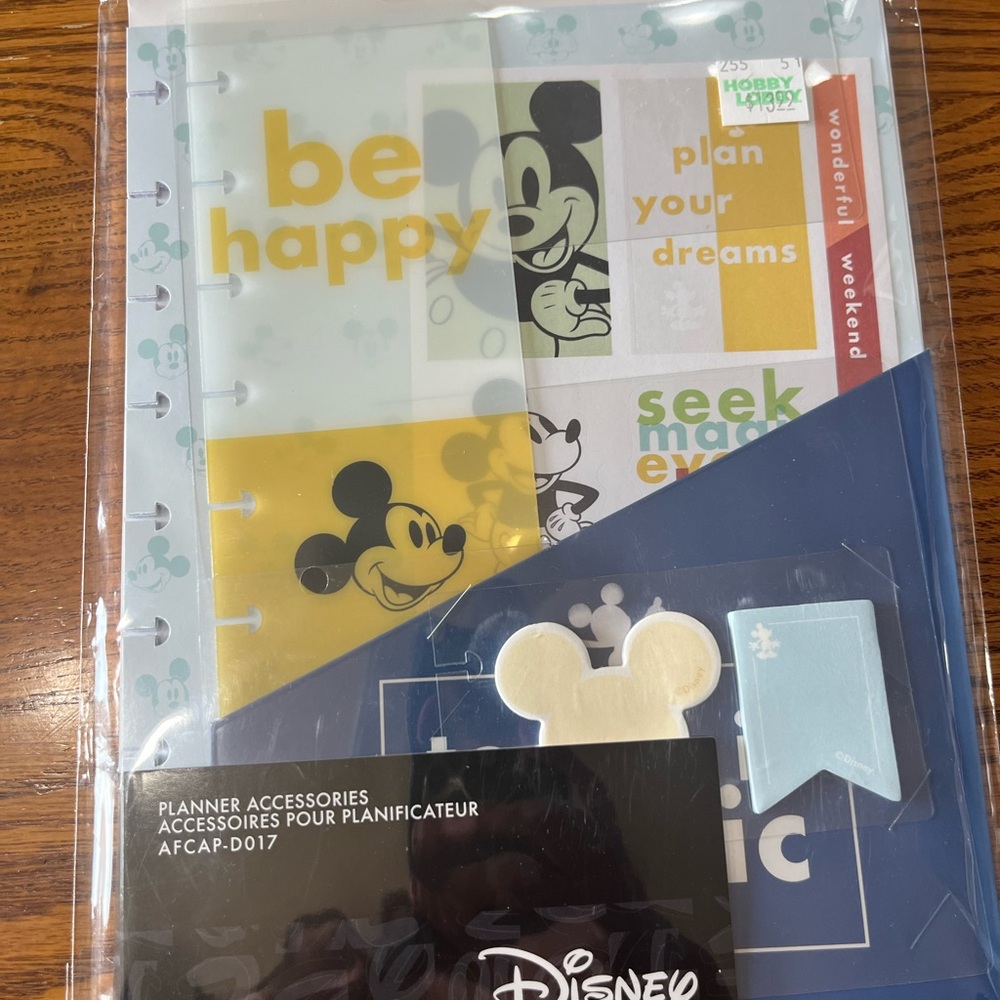Disney Mickey Mouse Happy Planner Set - Black, Yellow, Blue